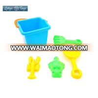 Hot Selling Square Bucket Set 5 pcs Spade Rake Animal Molds Outdoor Sandbox Beach Toys