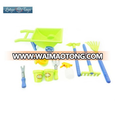 Hot Item 10 pcs Plastic Wheelbarrow set Kids Garden Yard Play Tools Set Sand Beach Toys